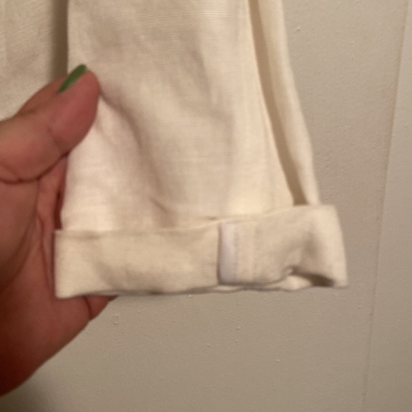 Calvin Klein White Linen Moto Zip Jacket - Picture 3 of 8